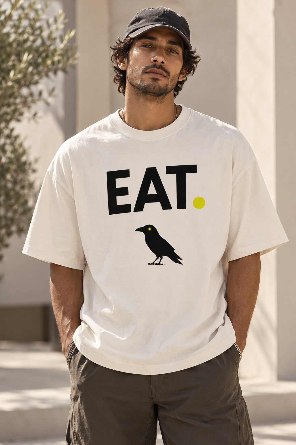 EAT. CROW. Oversized Graphic T-Shirt | Inspirational Streetwear