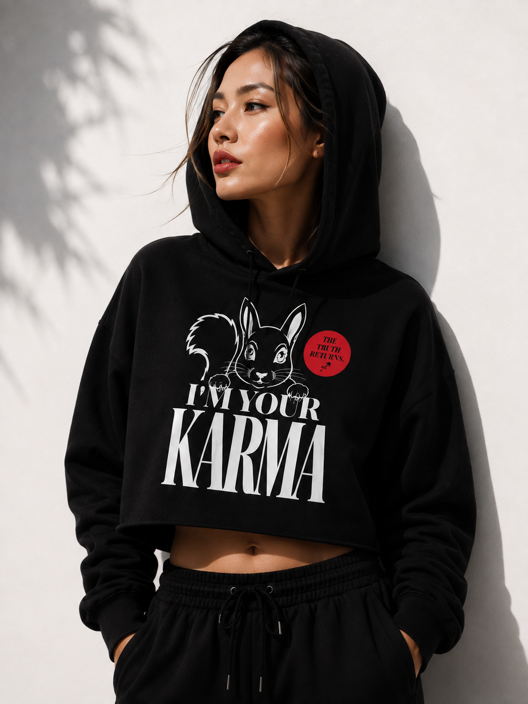 SQUIRREL KARMA Women's Cropped Hoodie