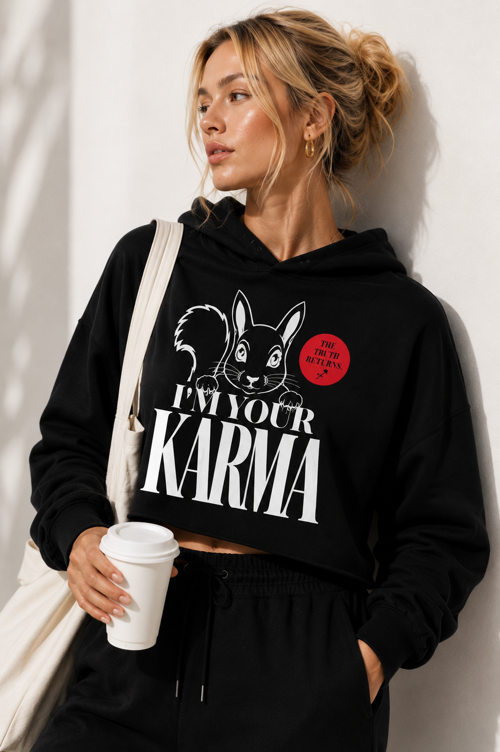 SQUIRREL KARMA Women's Cropped Hoodie