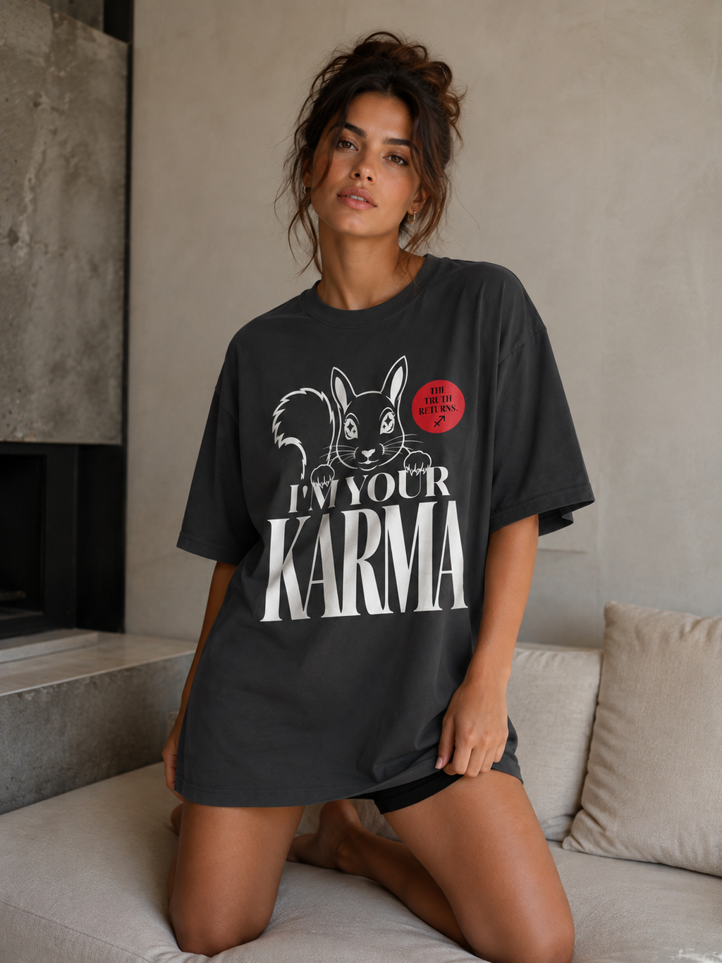 SQUIRREL KARMA Oversized T-Shirt