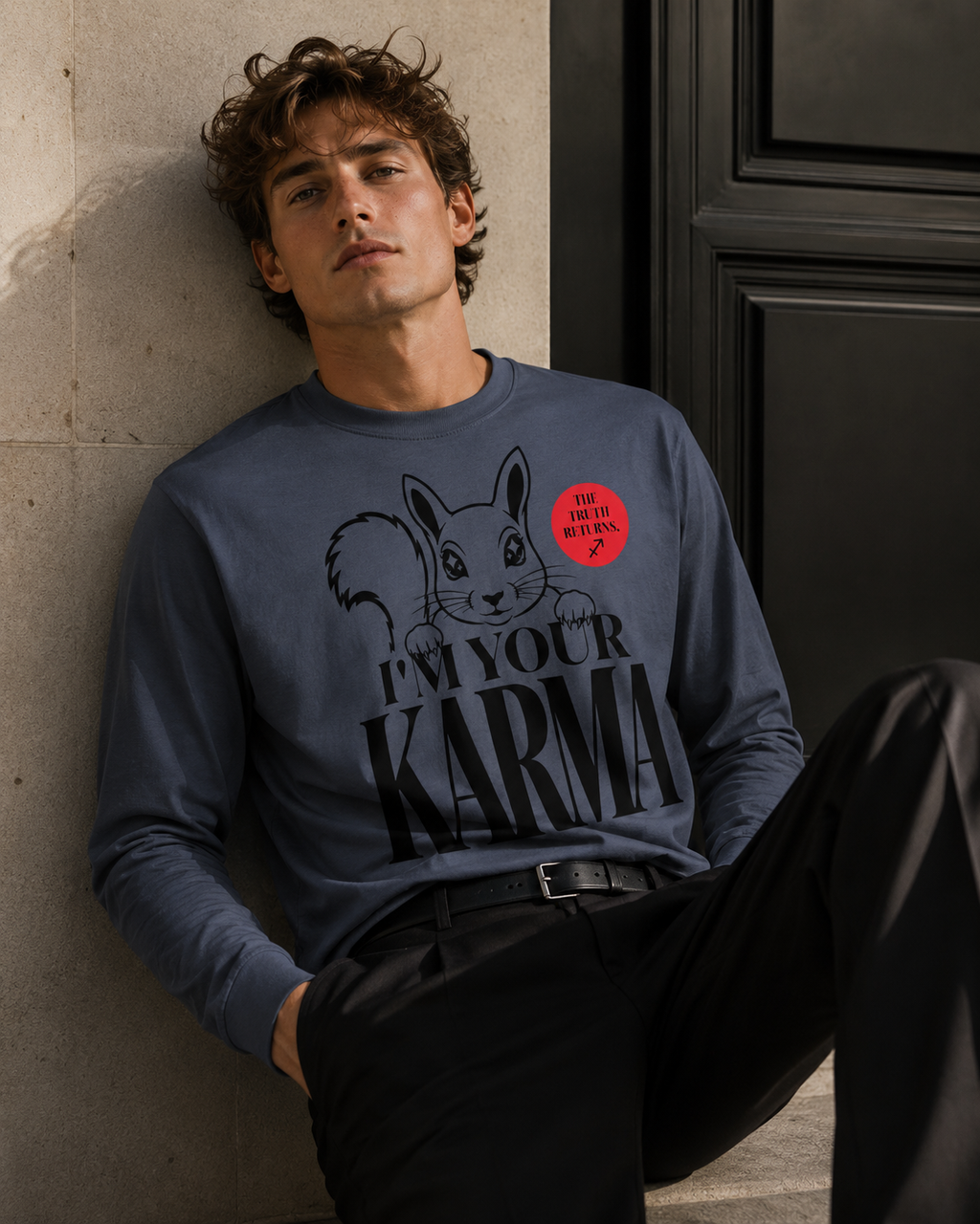 SQUIRREL KARMA Men's Heavyweight Long Sleeve T-Shirt