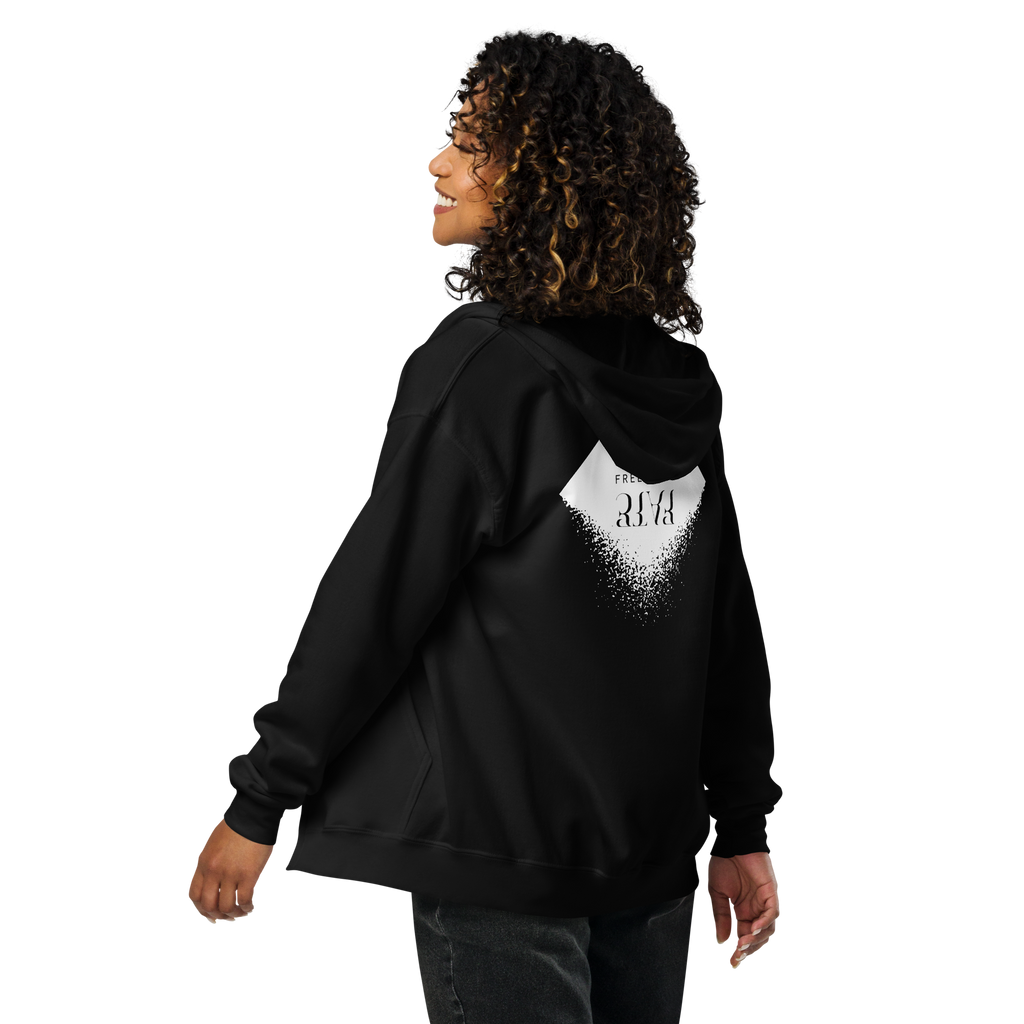 DIAMOND Unisex Heavy Blend Zip Hoodie (White)