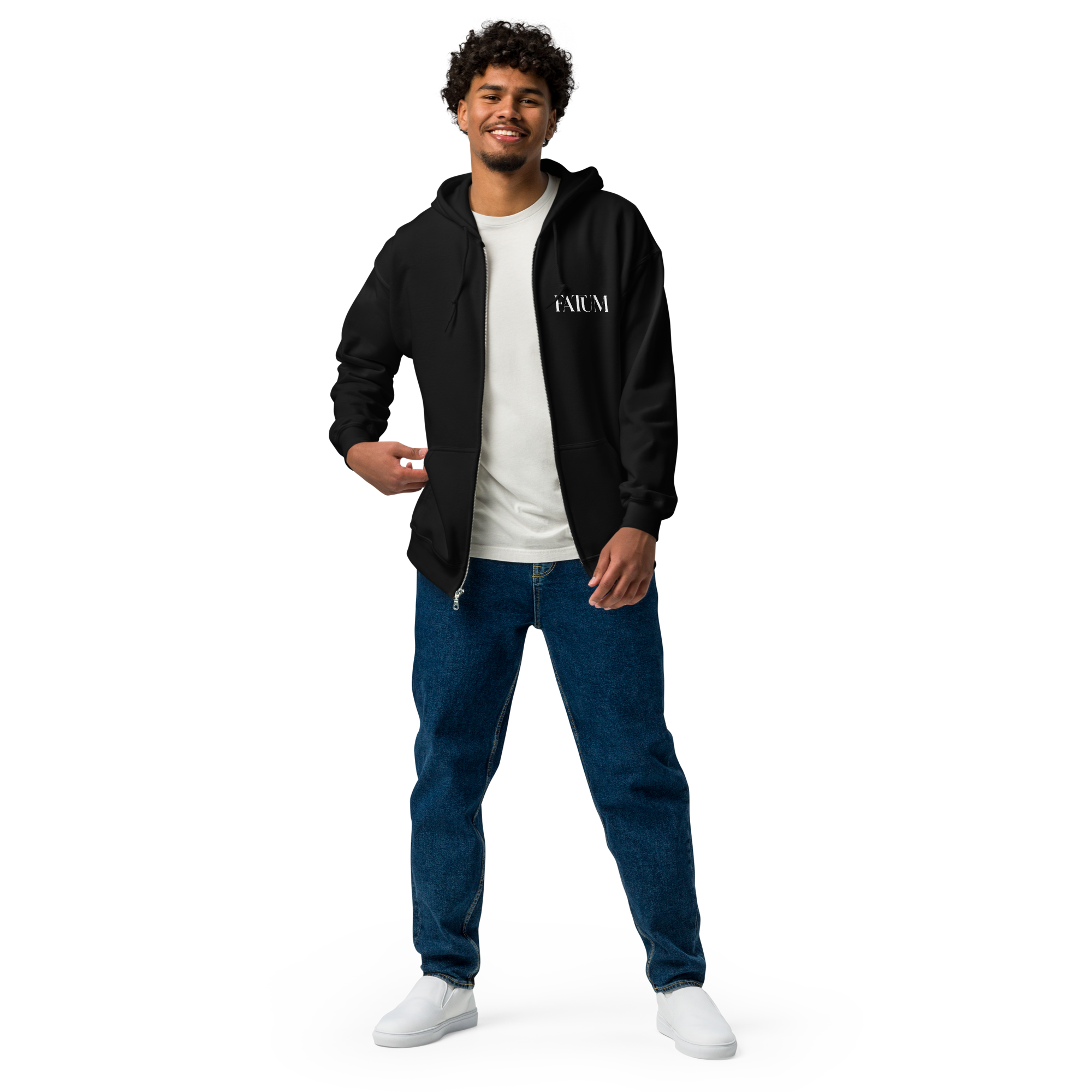 DIAMOND Unisex Heavy Blend Zip Hoodie (White)