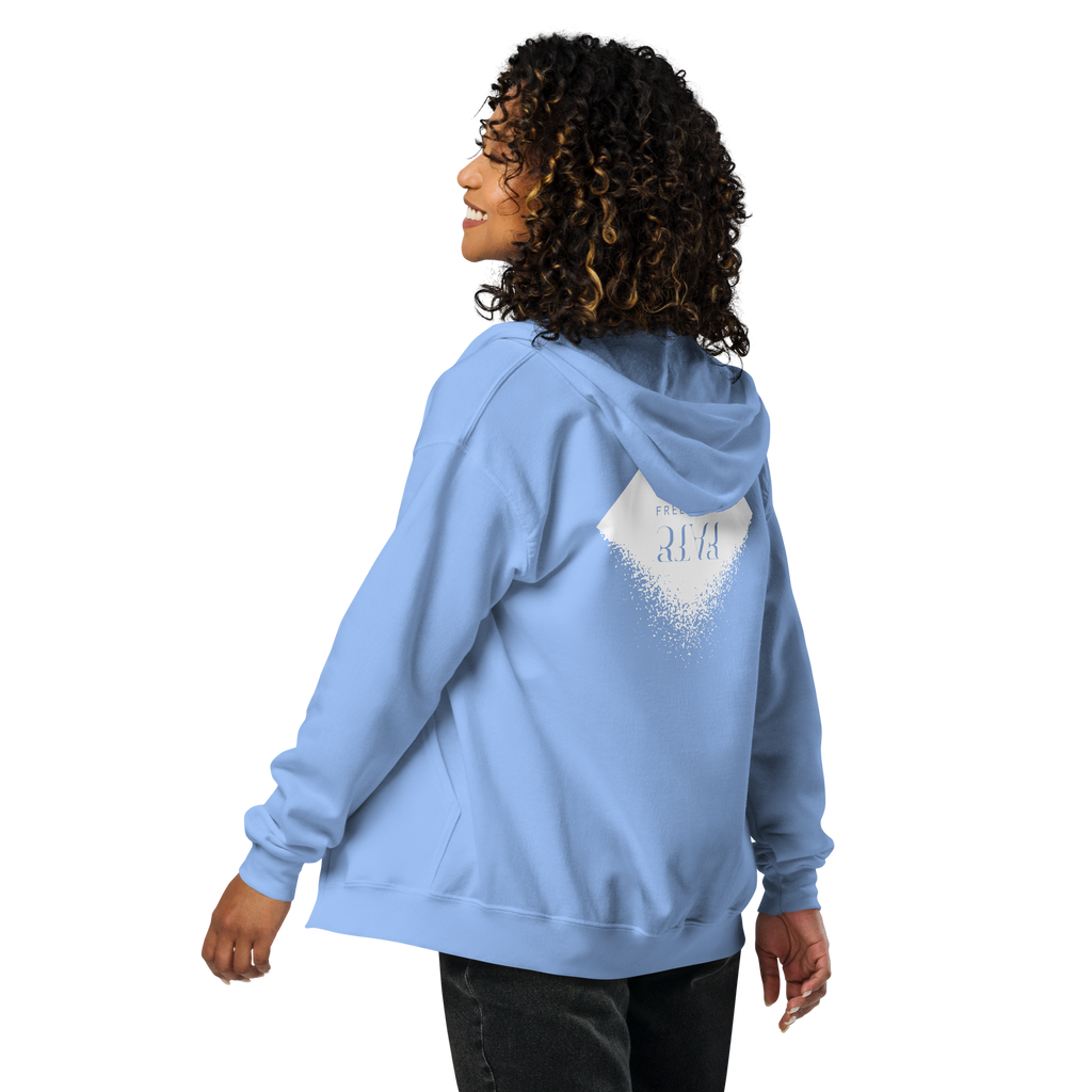 DIAMOND Unisex Heavy Blend Zip Hoodie (White)