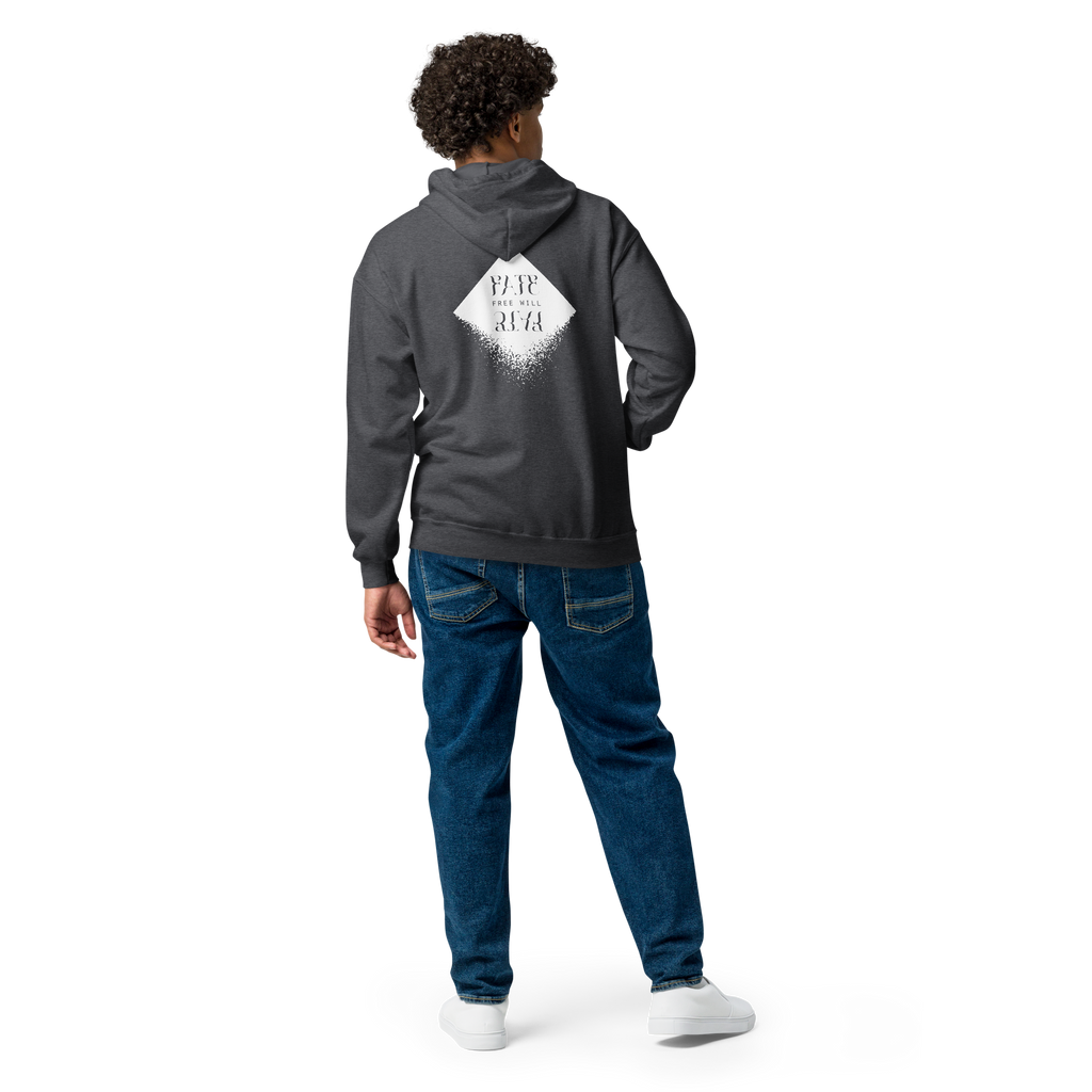 DIAMOND Unisex Heavy Blend Zip Hoodie (White)