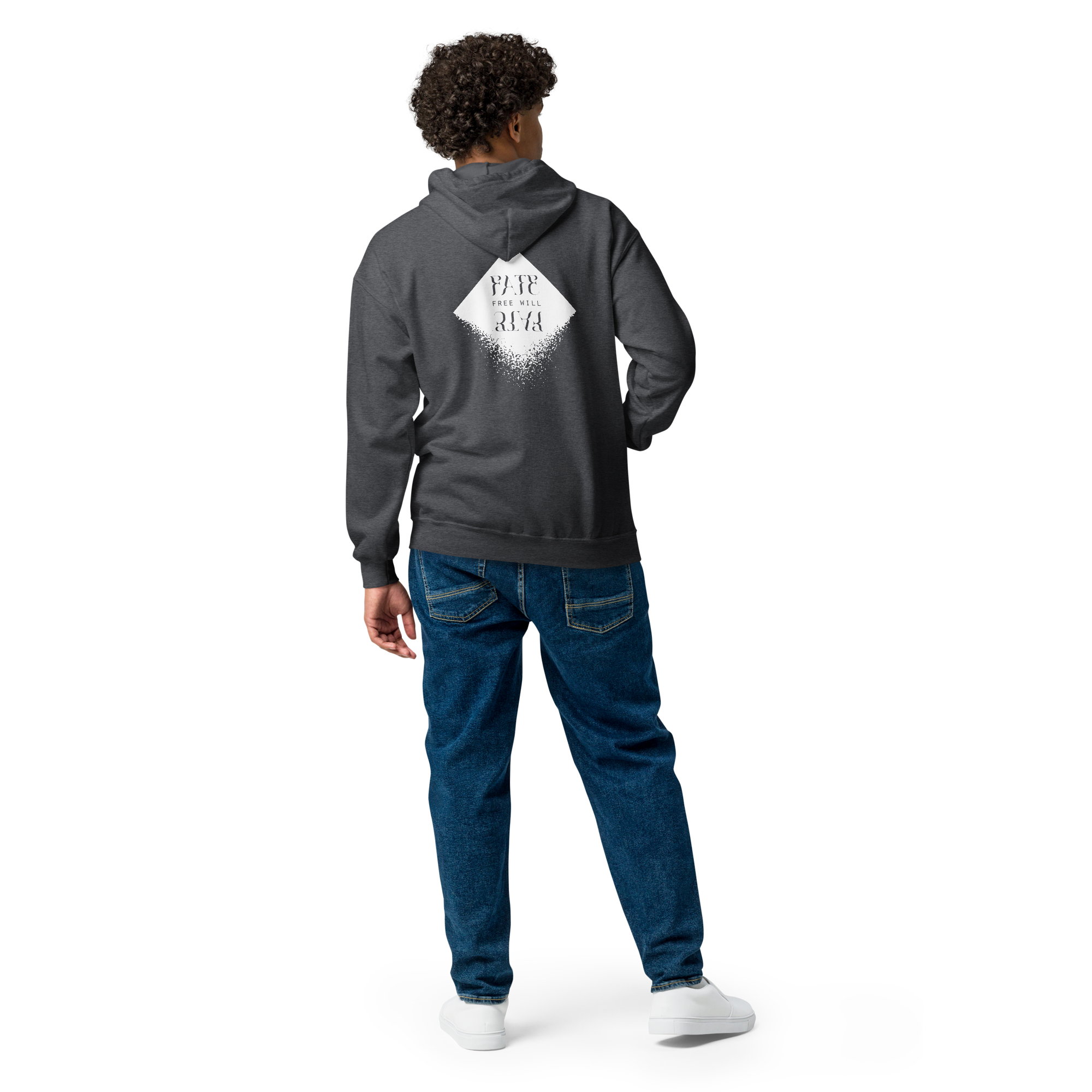 DIAMOND Unisex Heavy Blend Zip Hoodie (White)