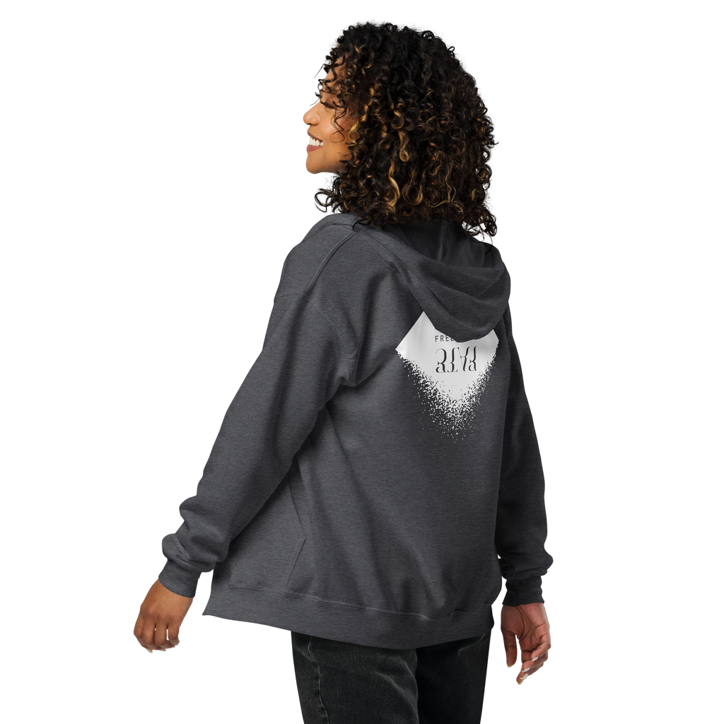DIAMOND Unisex Heavy Blend Zip Hoodie (White)