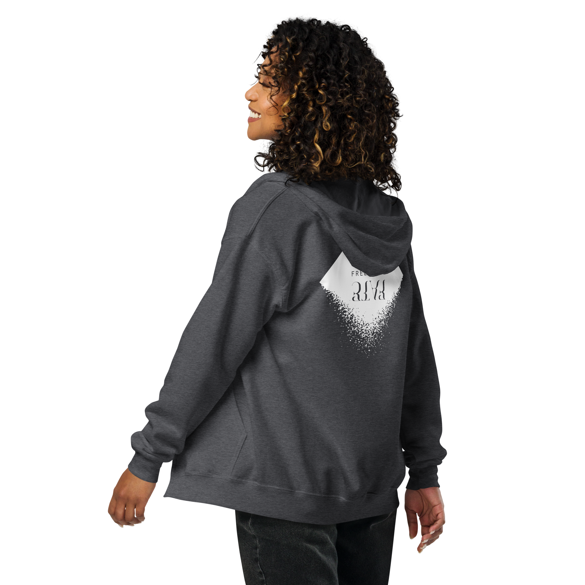 DIAMOND Unisex Heavy Blend Zip Hoodie (White)