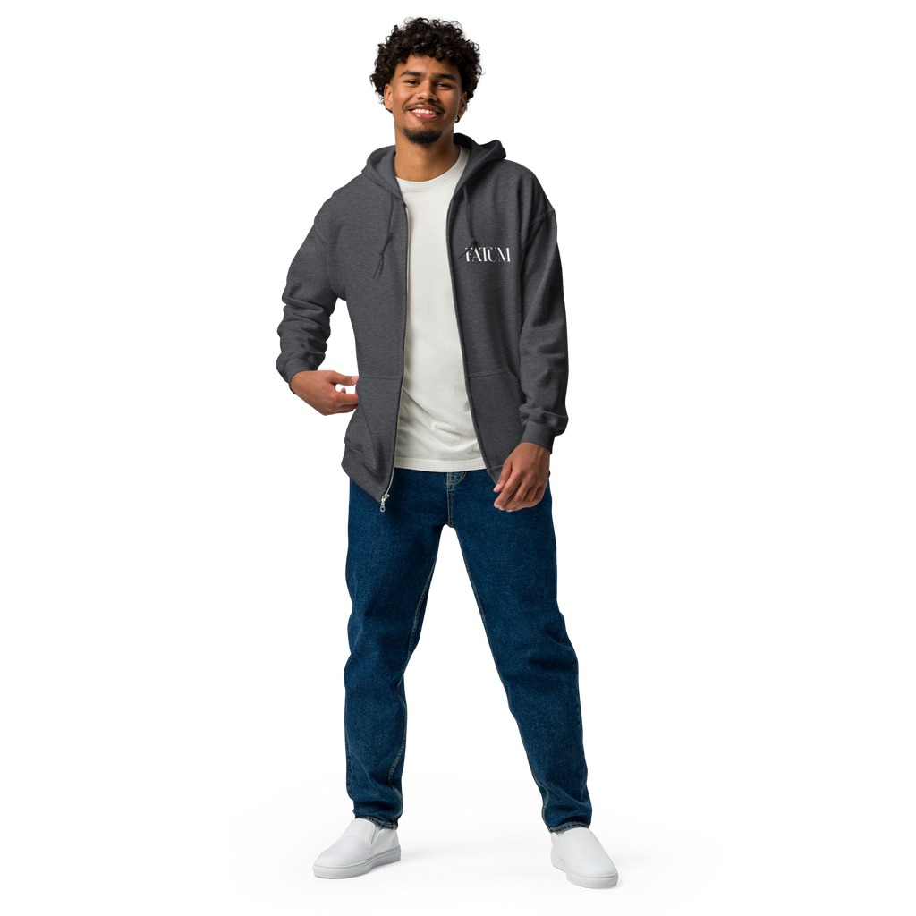 DIAMOND Unisex Heavy Blend Zip Hoodie (White)