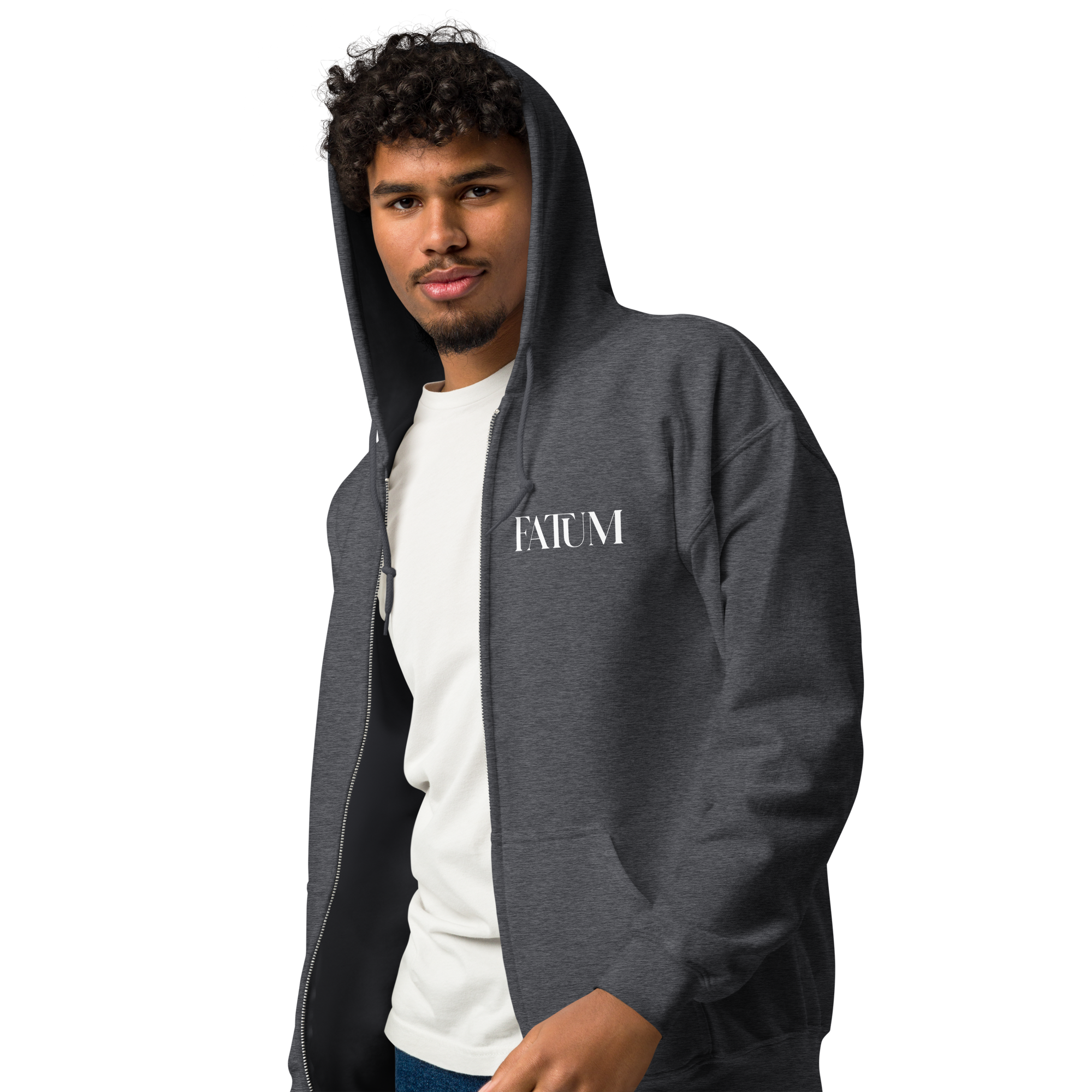DIAMOND Unisex Heavy Blend Zip Hoodie (White)