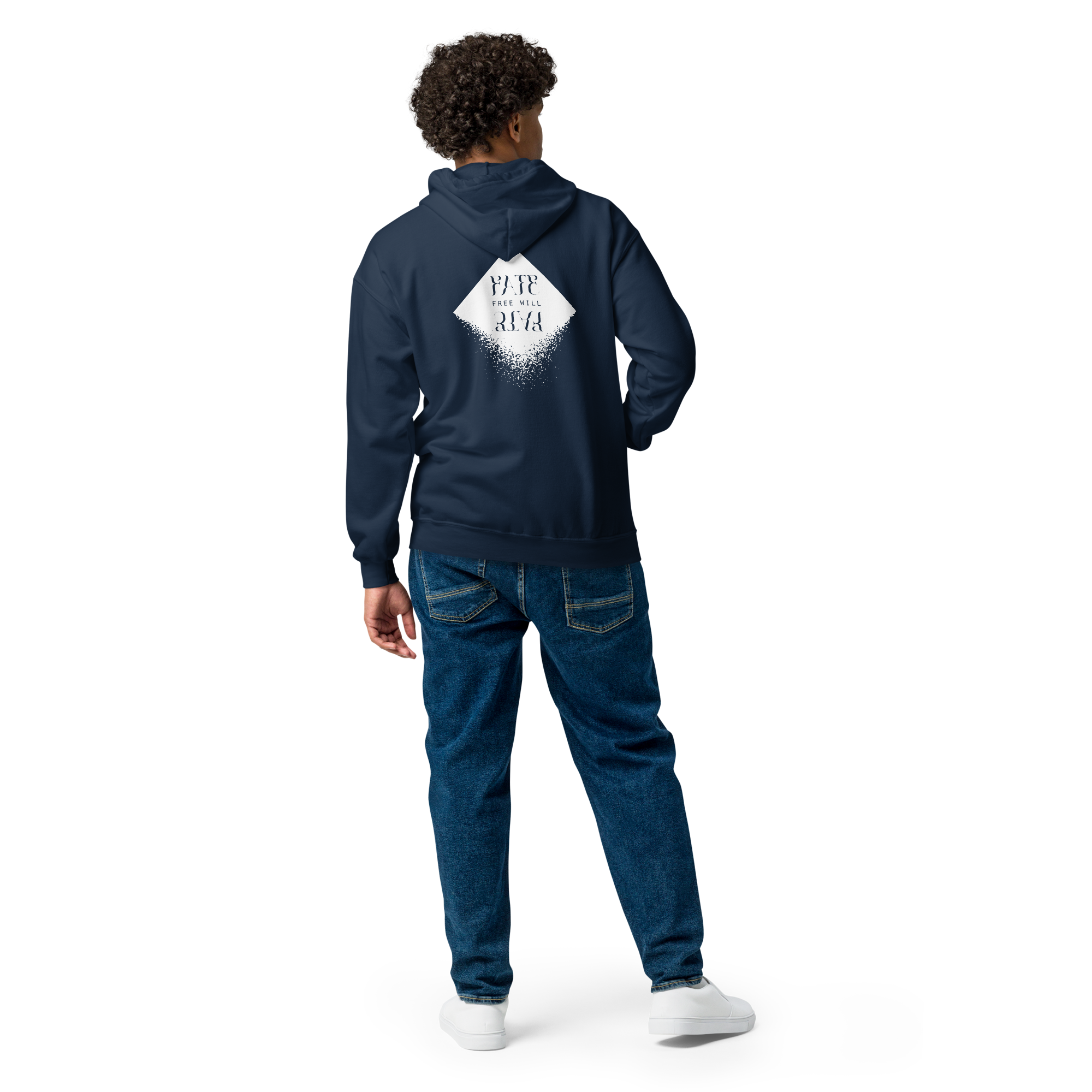 DIAMOND Unisex Heavy Blend Zip Hoodie (White)