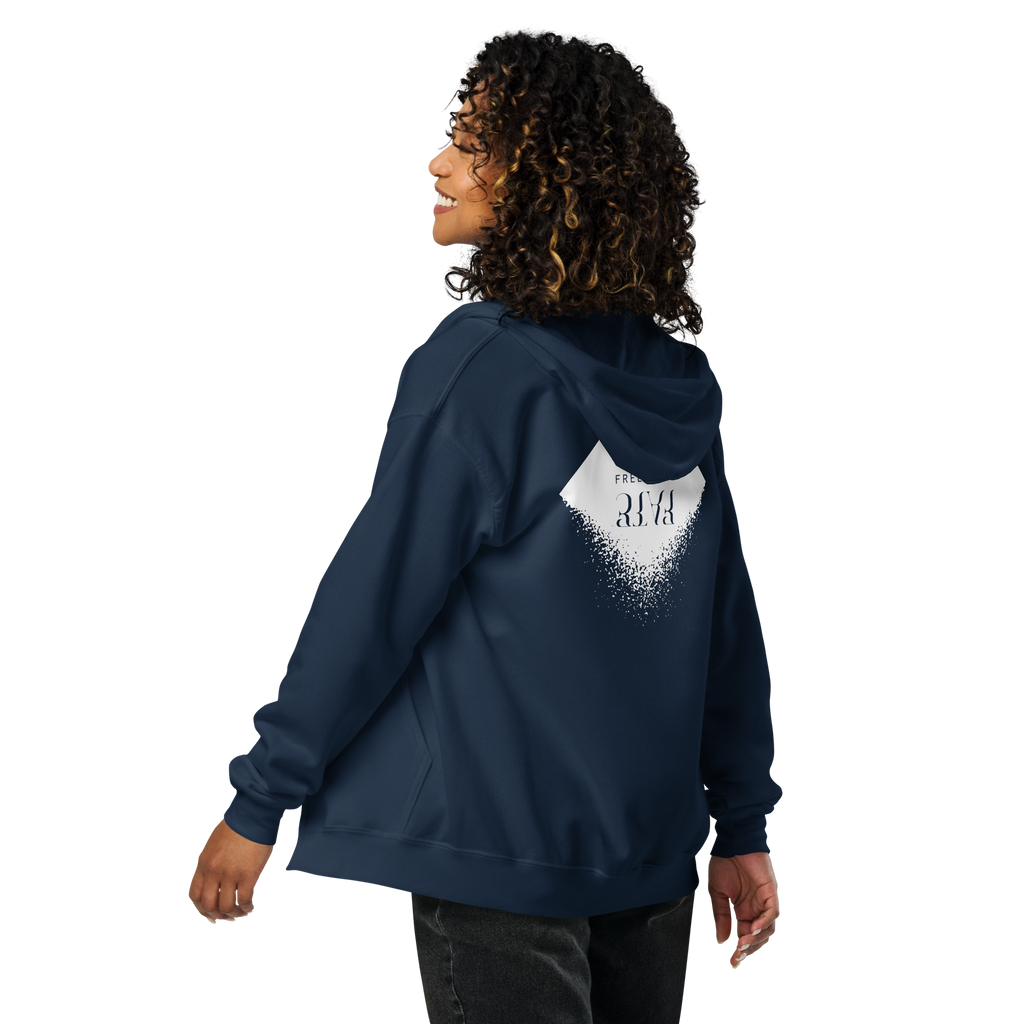 DIAMOND Unisex Heavy Blend Zip Hoodie (White)
