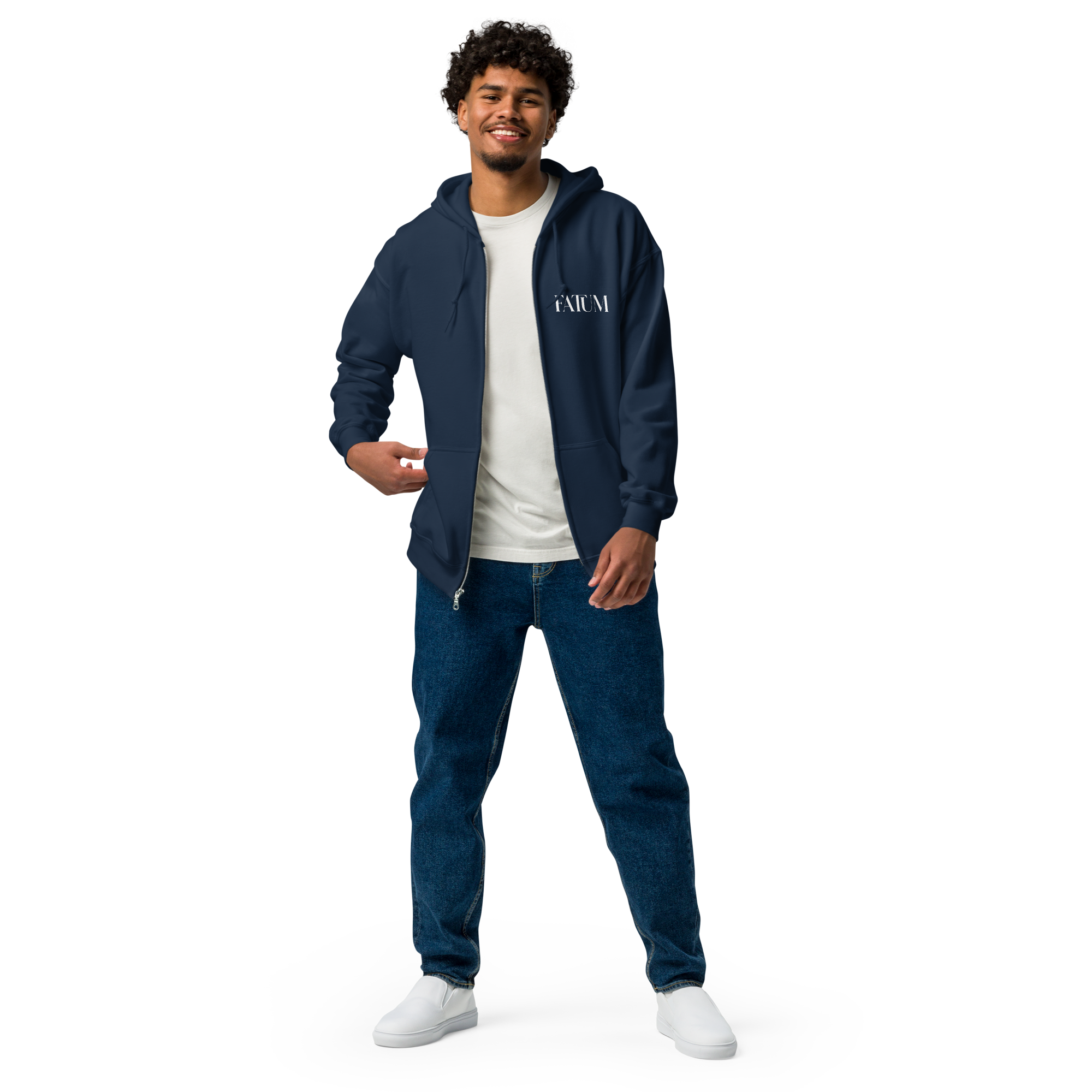 DIAMOND Unisex Heavy Blend Zip Hoodie (White)