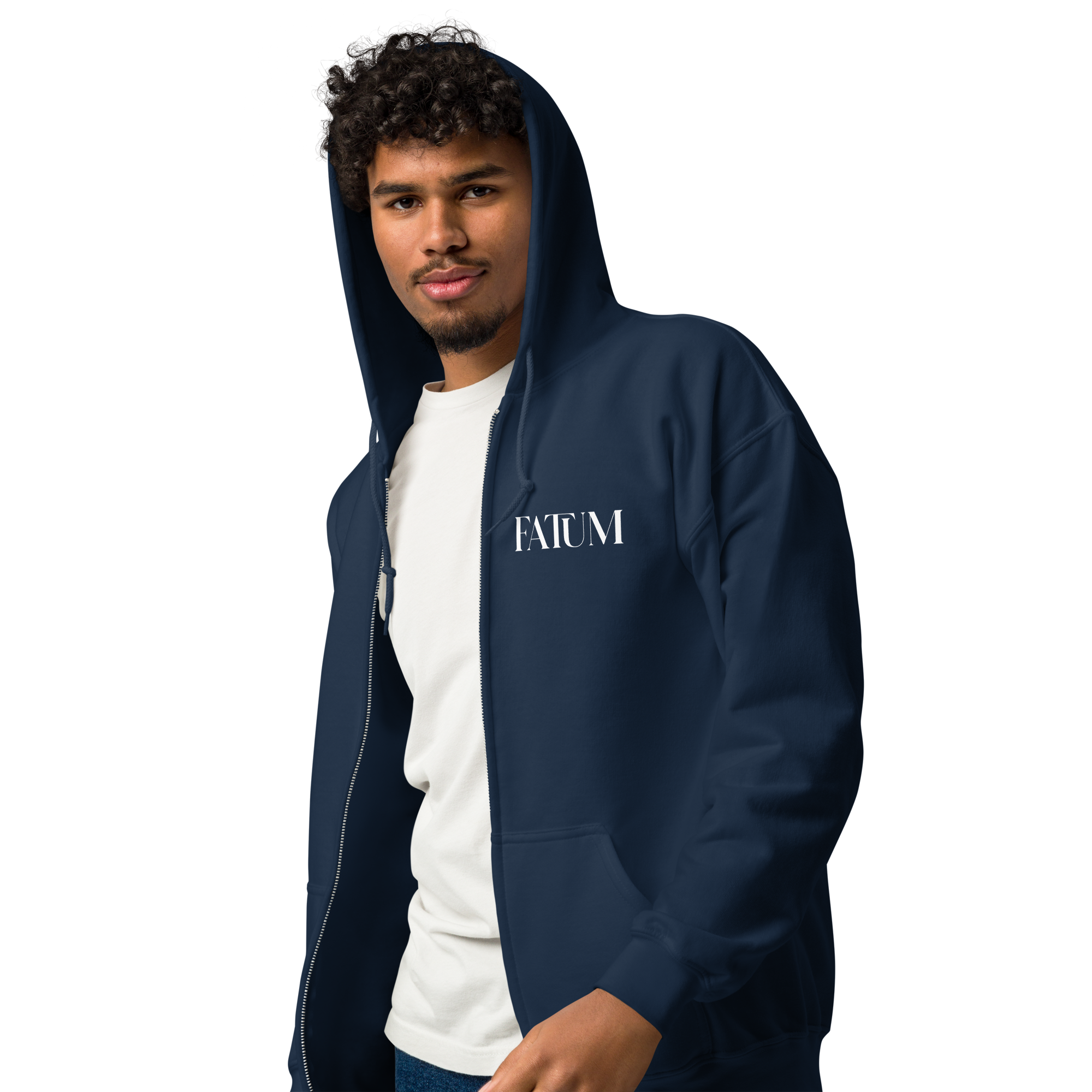 DIAMOND Unisex Heavy Blend Zip Hoodie (White)