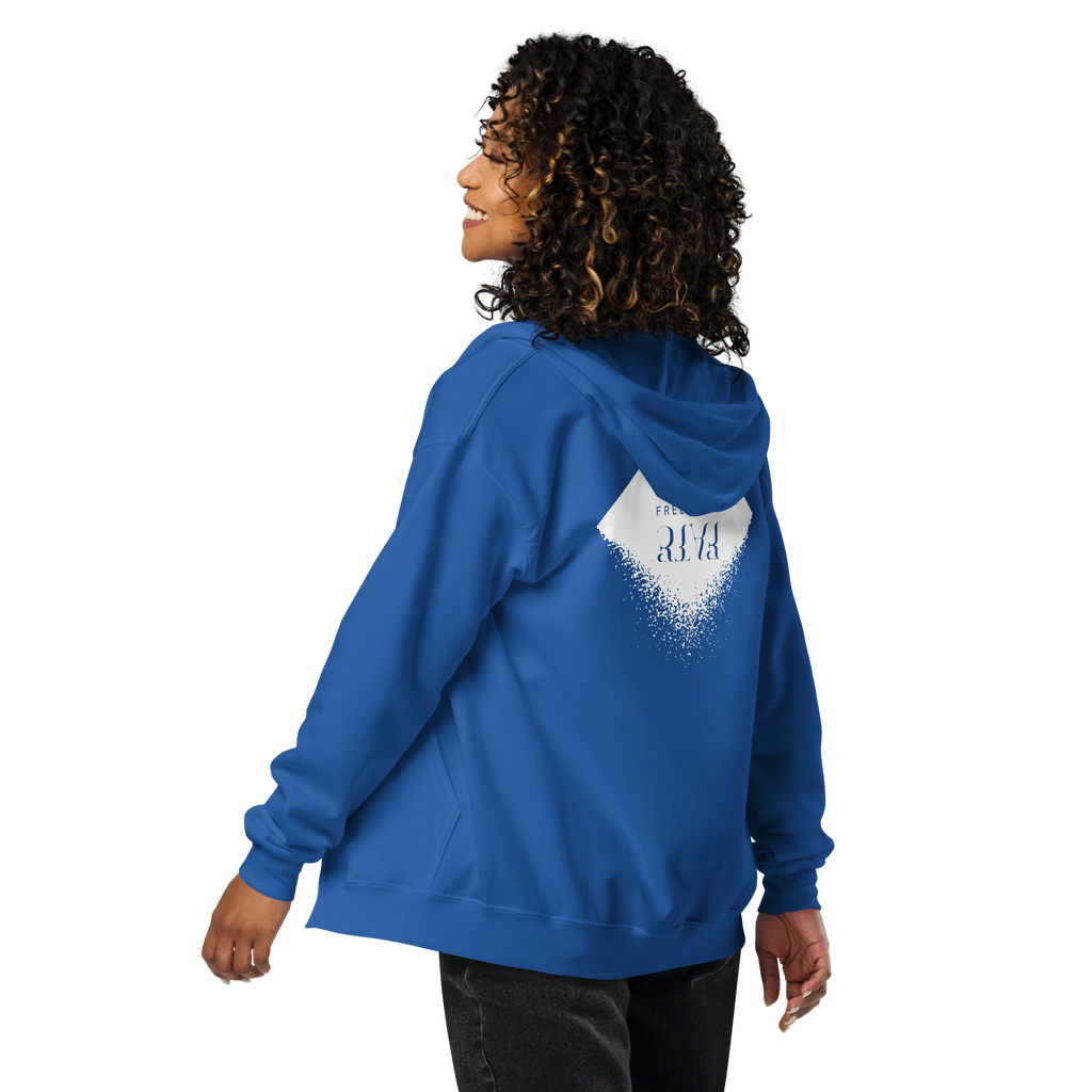 DIAMOND Unisex Heavy Blend Zip Hoodie (White)