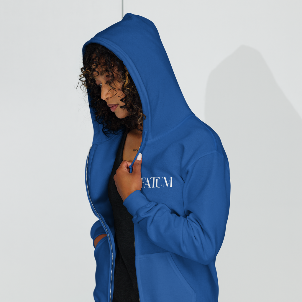 DIAMOND Unisex Heavy Blend Zip Hoodie (White)