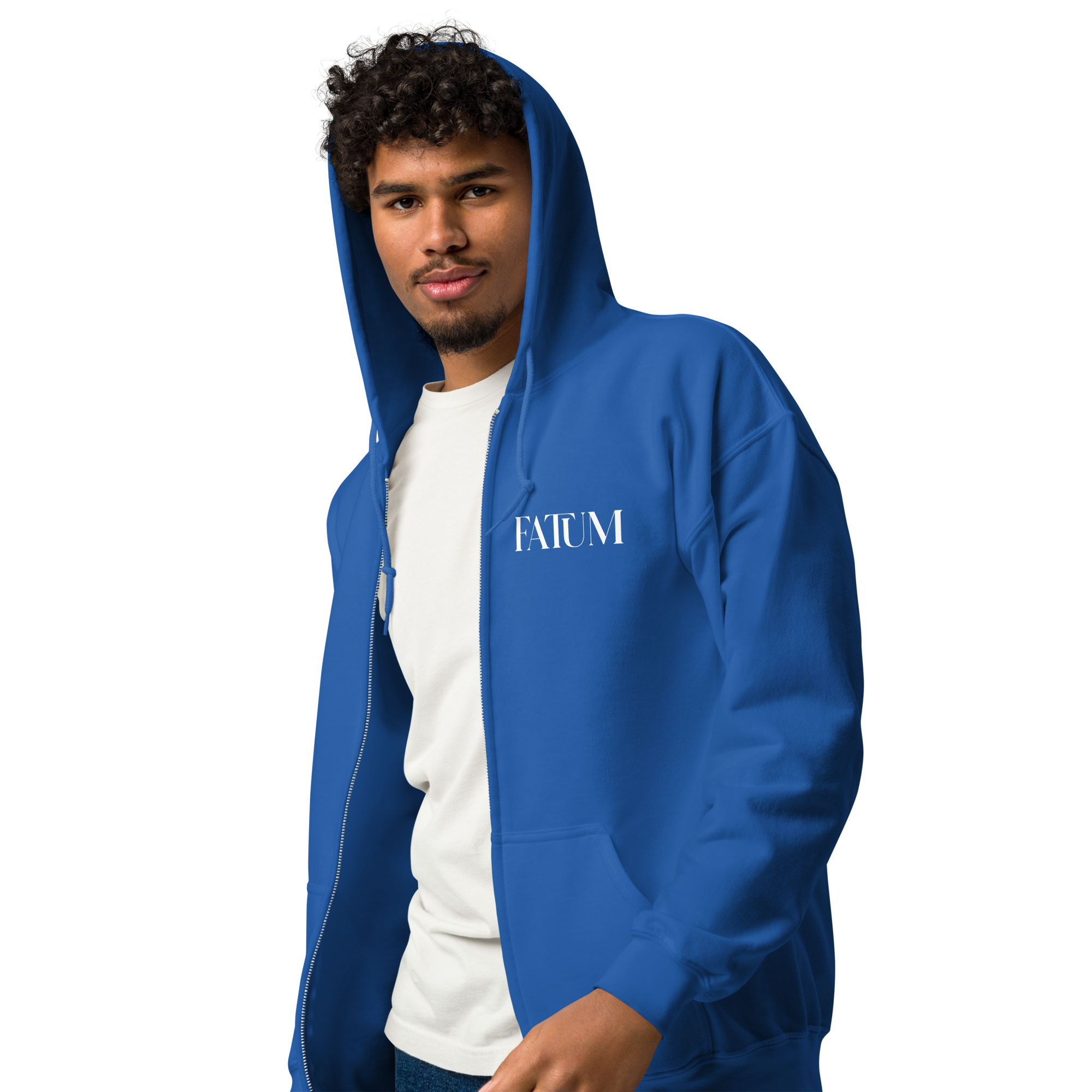 DIAMOND Unisex Heavy Blend Zip Hoodie (White)