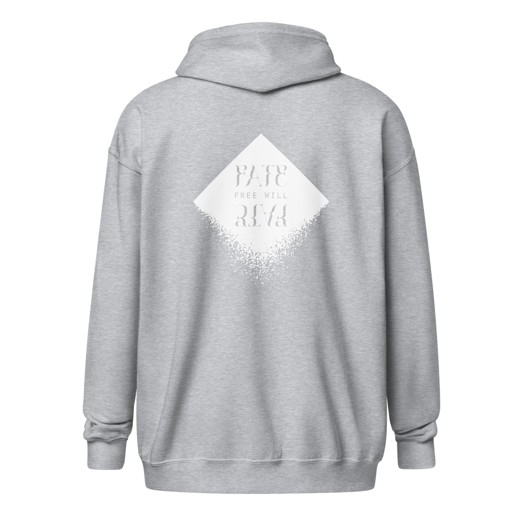DIAMOND Unisex Heavy Blend Zip Hoodie (White)