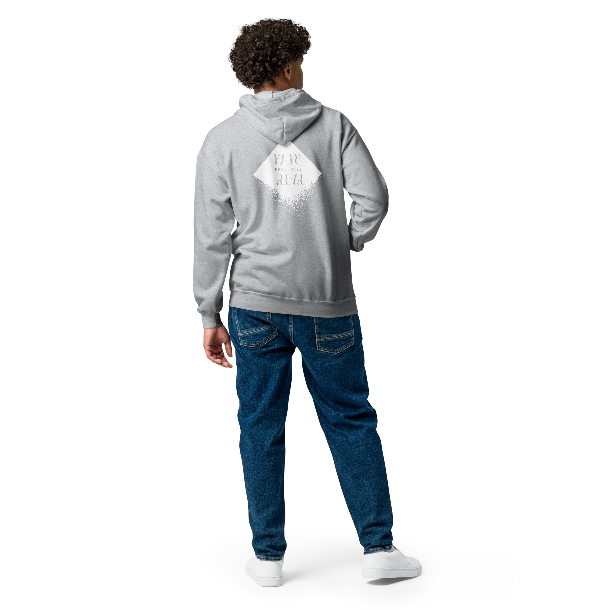 DIAMOND Unisex Heavy Blend Zip Hoodie (White)