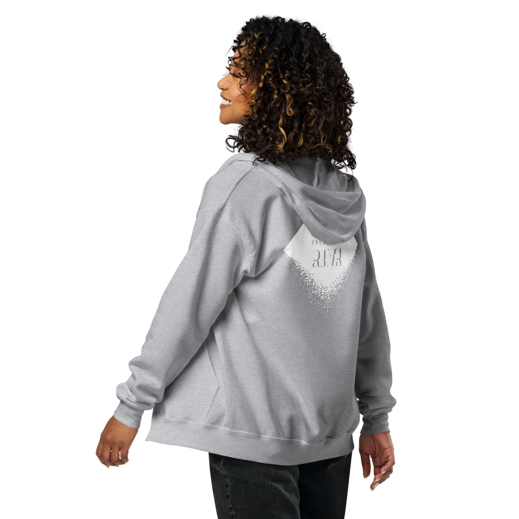 DIAMOND Unisex Heavy Blend Zip Hoodie (White)