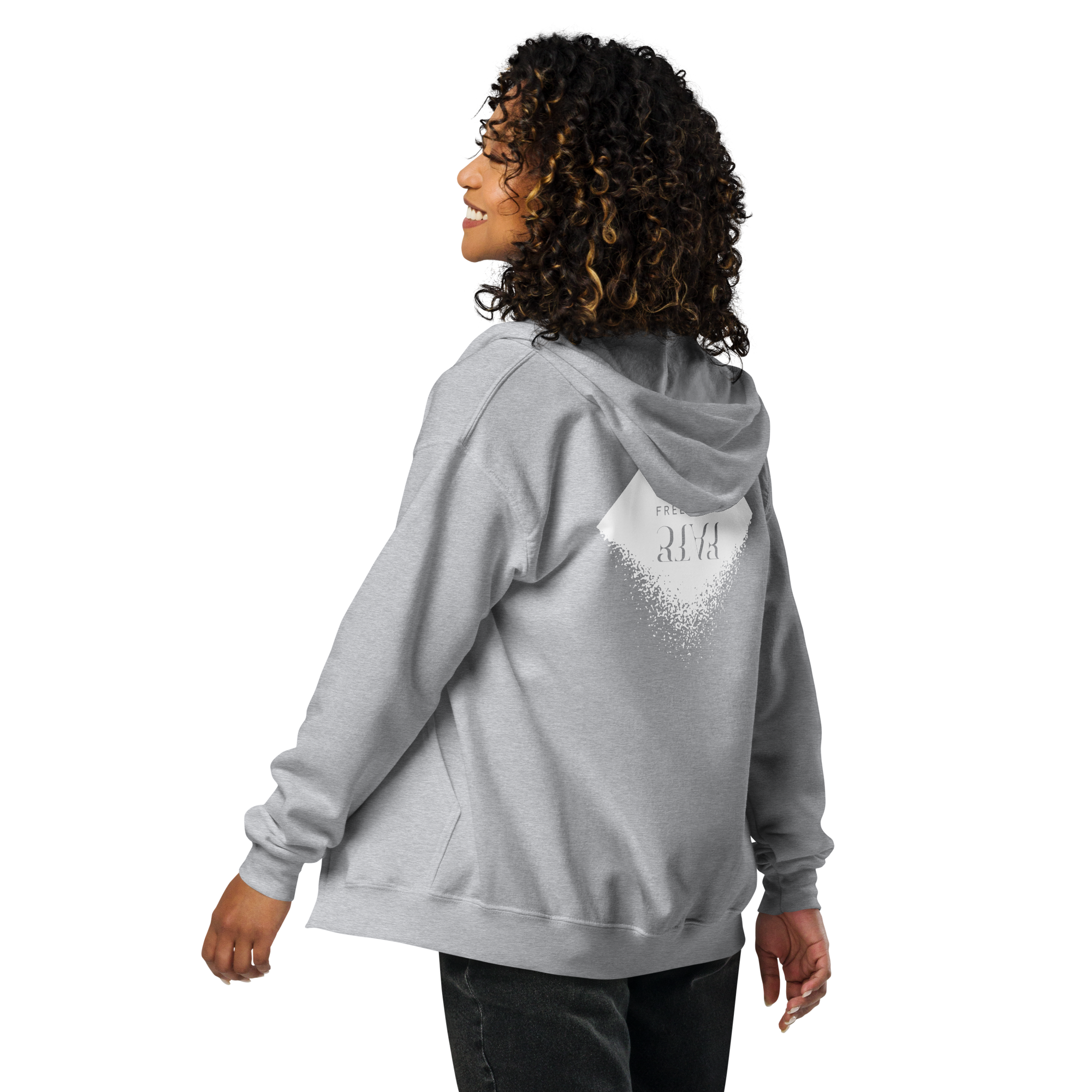 DIAMOND Unisex Heavy Blend Zip Hoodie (White)