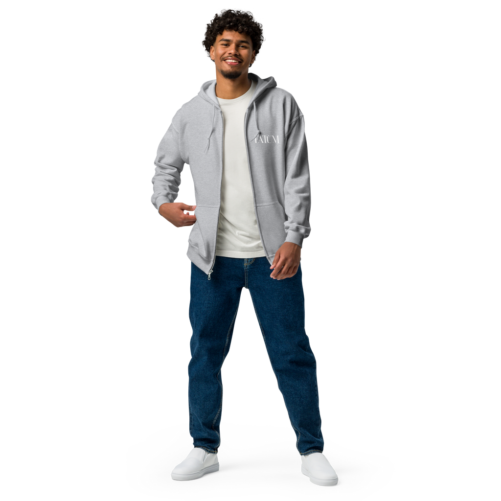 DIAMOND Unisex Heavy Blend Zip Hoodie (White)