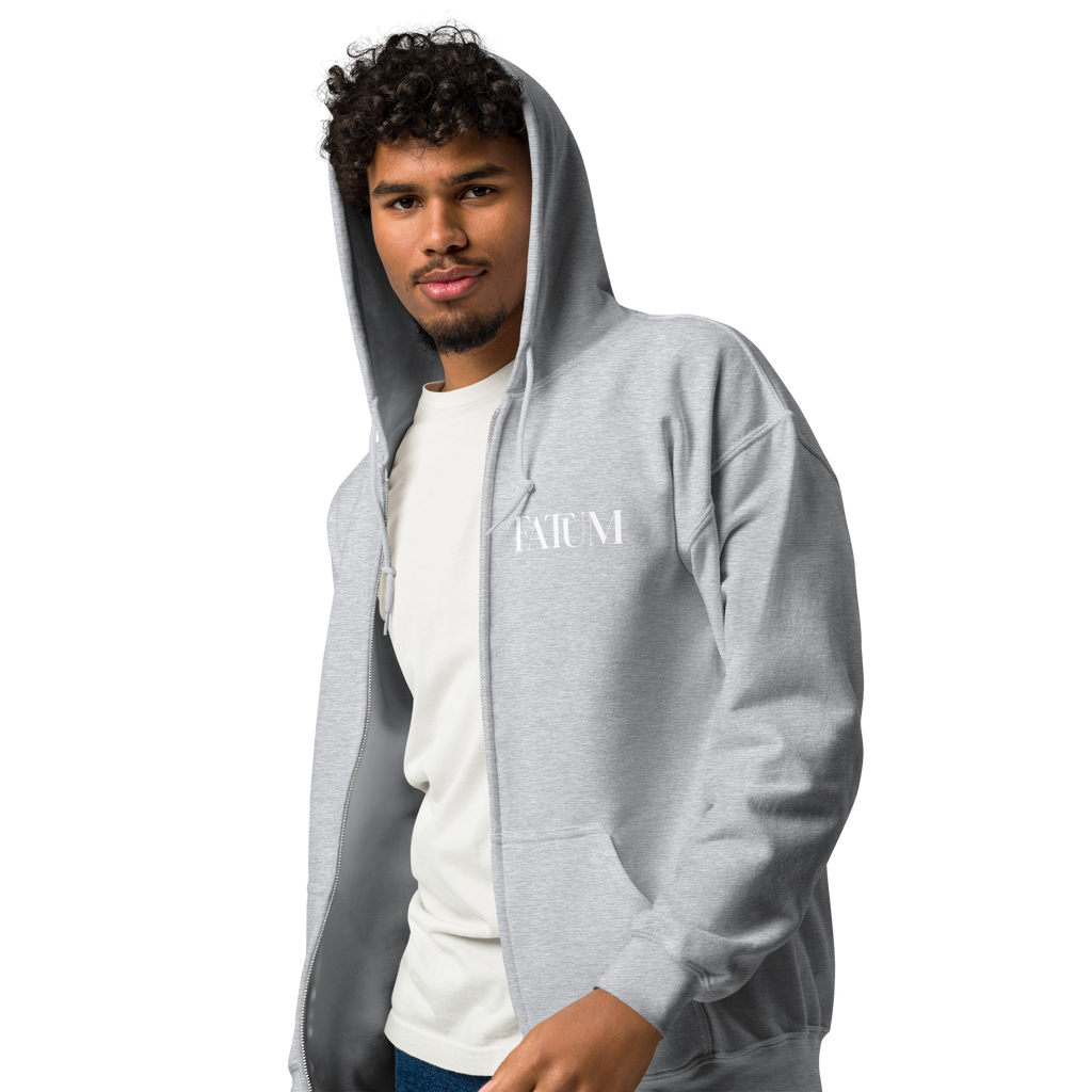 DIAMOND Unisex Heavy Blend Zip Hoodie (White)