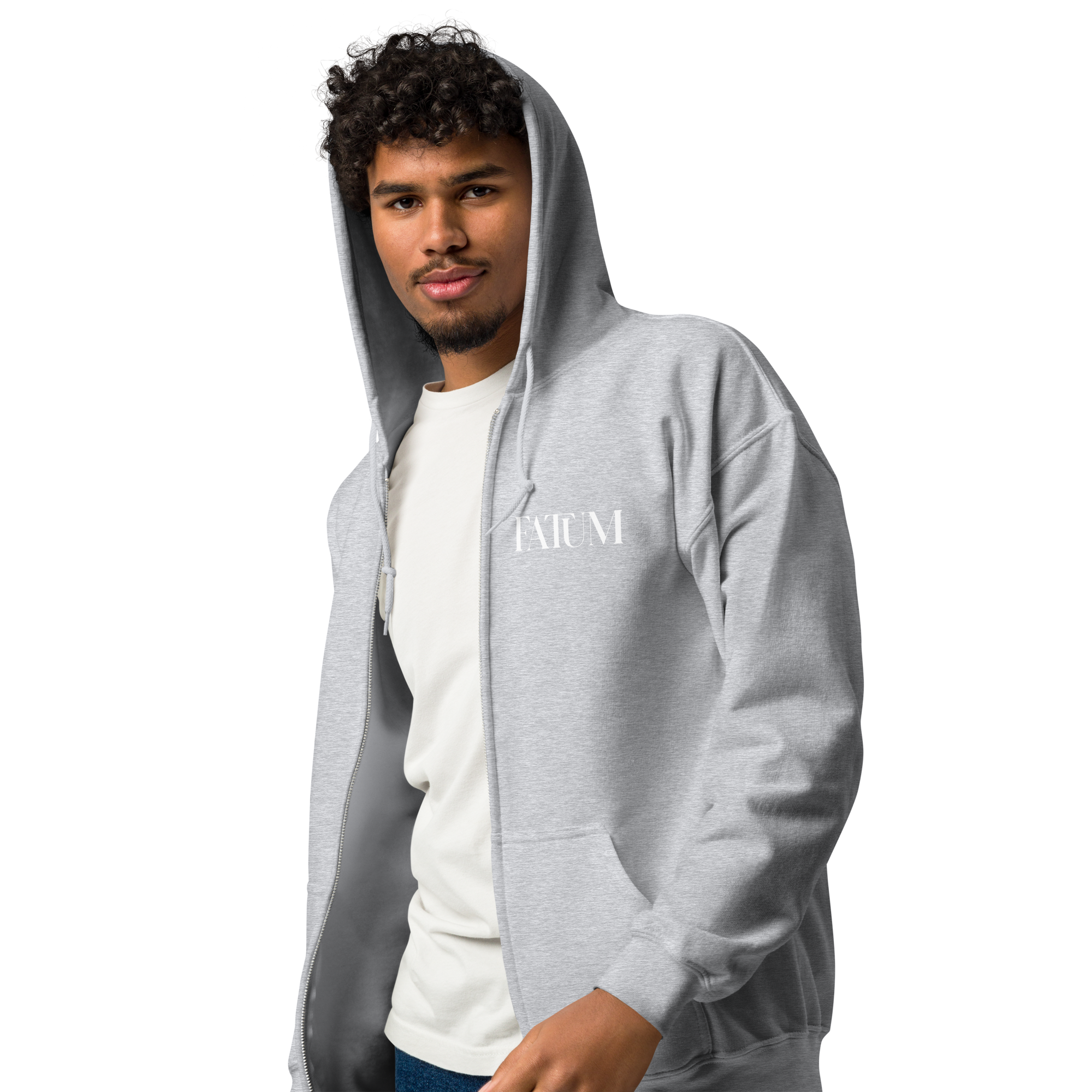 DIAMOND Unisex Heavy Blend Zip Hoodie (White)