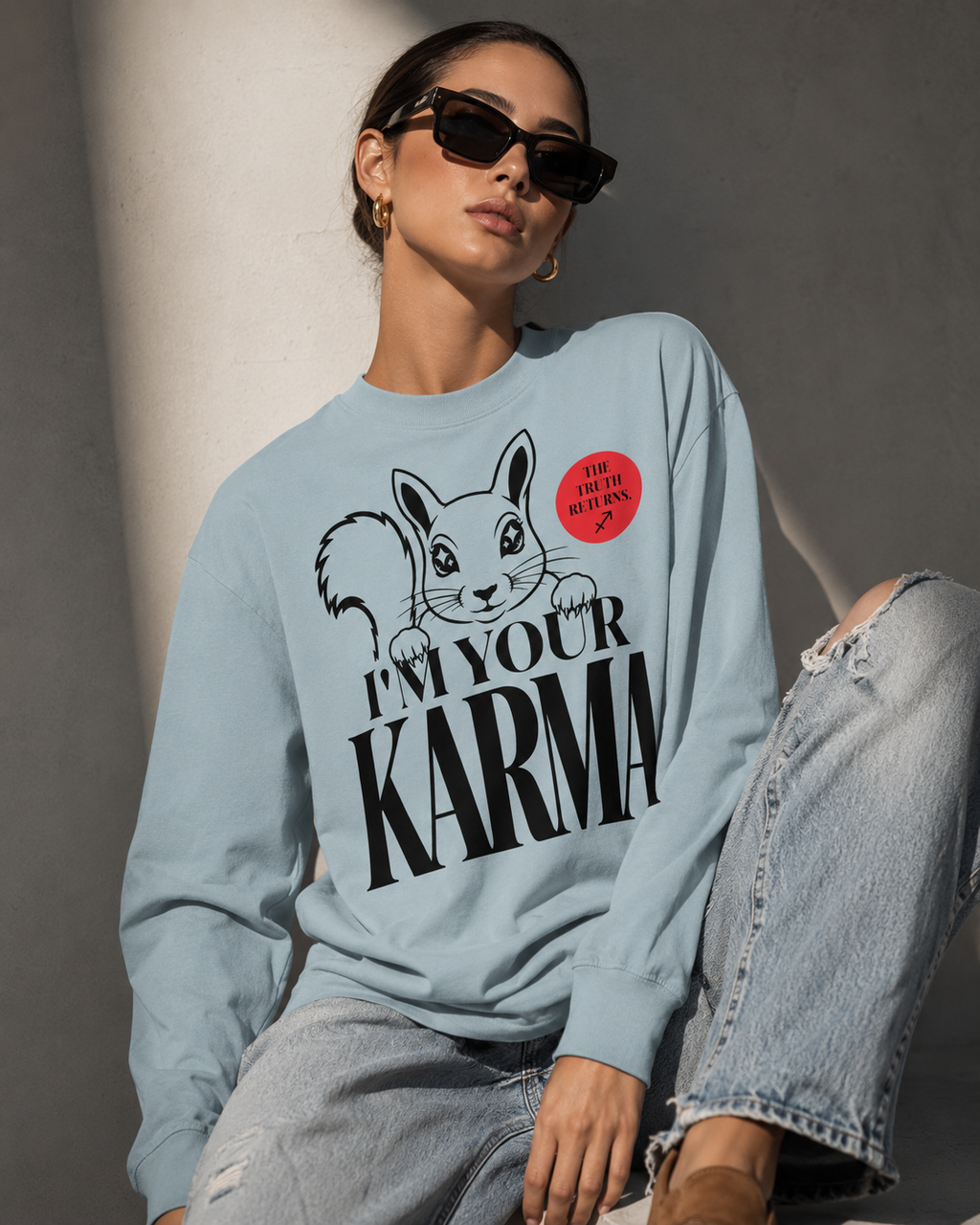 SQUIRREL KARMA Men's Heavyweight Long Sleeve T-Shirt