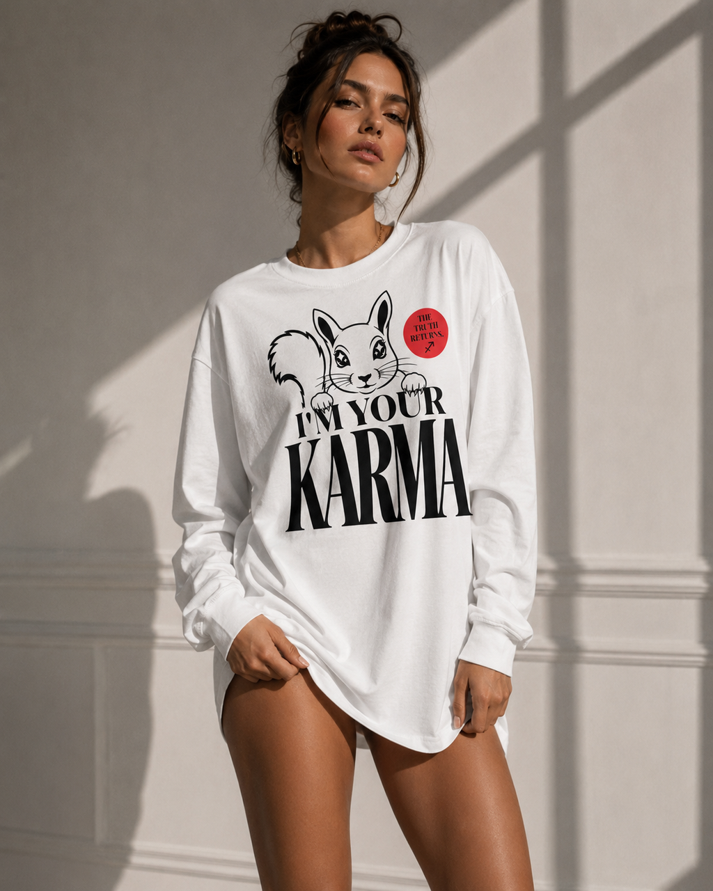 SQUIRREL KARMA Men's Heavyweight Long Sleeve T-Shirt