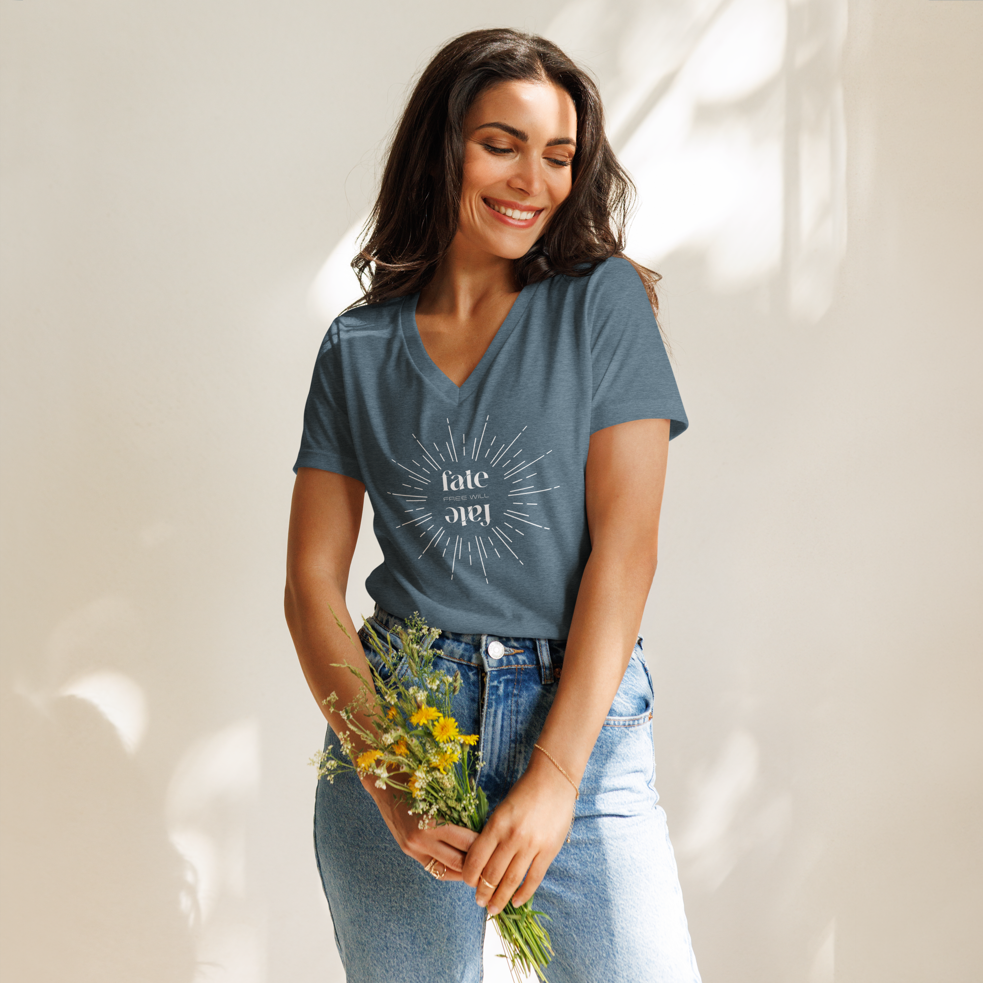 BURST Women’s Relaxed V-Neck T-Shirt